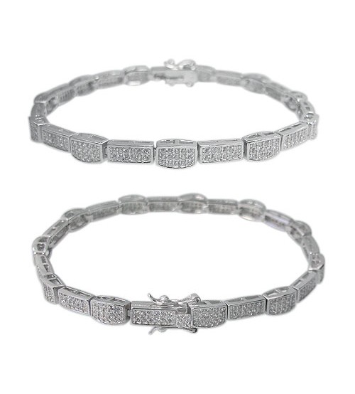 Cubic Zirconia Bracelet, Sterling Silver