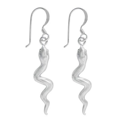 Snake Dangle Earring, Sterling Silver