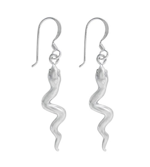 Snake Dangle Earring, Sterling Silver