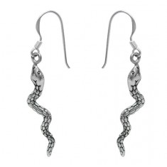 Snake Dangle Earring, Sterling Silver