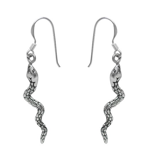 Snake Dangle Earring, Sterling Silver