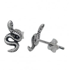 Snake Stud Earring, Sterling Silver