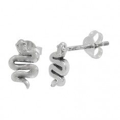 Snake Stud Earring, Sterling Silver