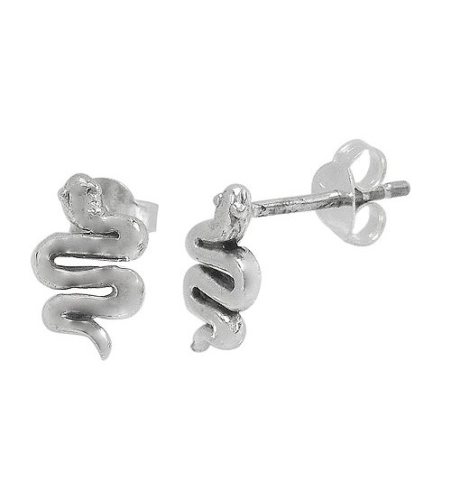 Snake Stud Earring, Sterling Silver