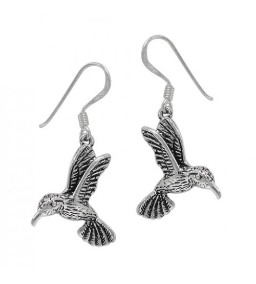 Hummingbird Dangle Earring, Sterling Silver