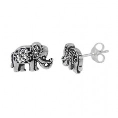 Elephant Stud Earring, Sterling Silver