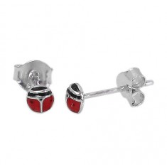 Ladybug Stud Earring, Sterling Silver