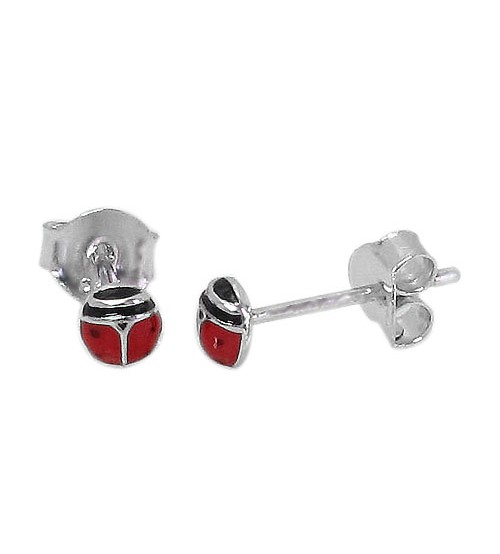 Ladybug Stud Earring, Sterling Silver