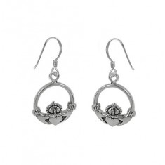 Claddagh Dangle Earrings, Sterling Silver