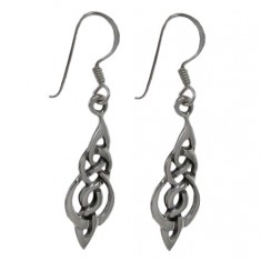 Celtic Knot Dangle Earrings, Sterling Silver