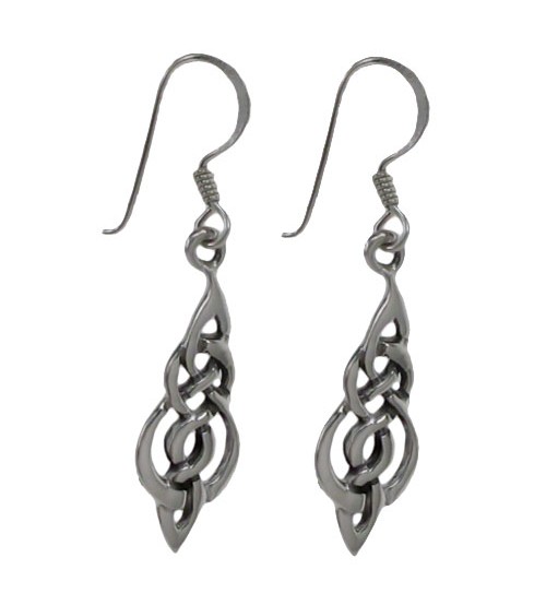 Celtic Knot Dangle Earrings, Sterling Silver