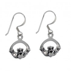 Claddagh Dangle Earrings, Sterling Silver