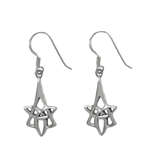 Celtic Knot Dangle Earrings, Sterling Silver