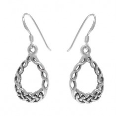 Celtic Knot Dangle Earrings, Sterling Silver