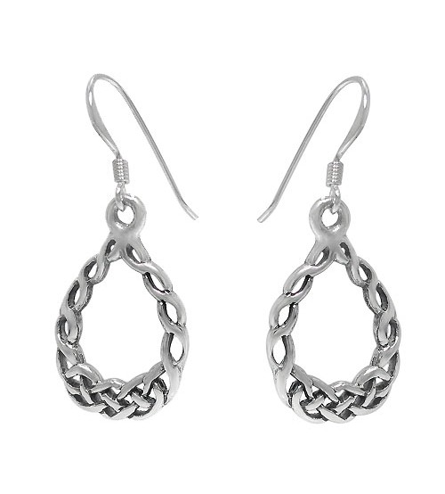 Celtic Knot Dangle Earrings, Sterling Silver