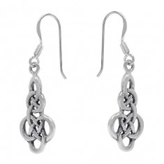 Celtic Knot Dangle Earrings, Sterling Silver