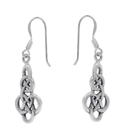 Celtic Knot Dangle Earrings, Sterling Silver