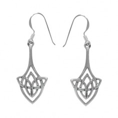 Celtic Knot Dangle Earrings, Sterling Silver