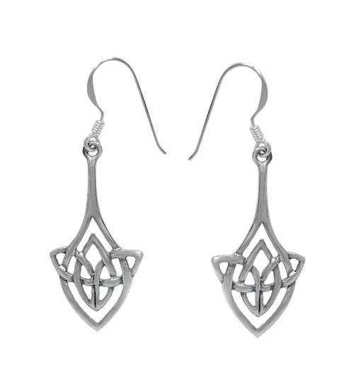 Celtic Knot Dangle Earrings, Sterling Silver