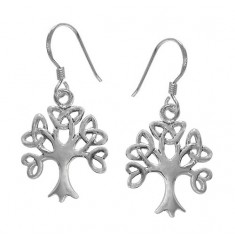 Celtic Tree Dangle Earrings, Sterling Silver