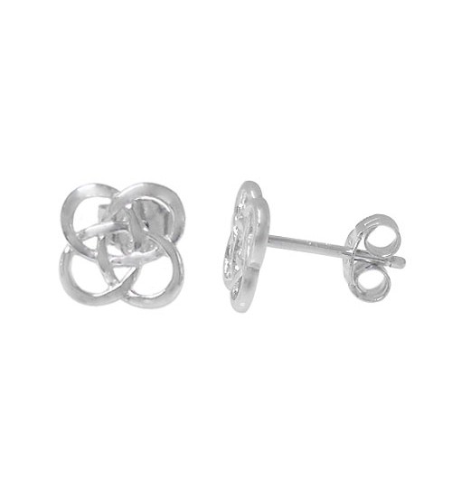 Celtic Knot Stud Earrings, Sterling Silver