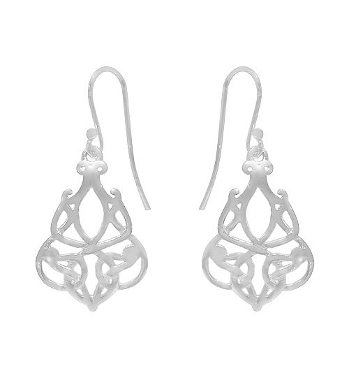 Celtic Knot Dangle Earrings, Sterling Silver