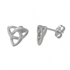 Flat Celtic Knot Stud Earring, Sterling Silver