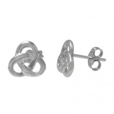 Flat Celtic Knot Stud Earring, Sterling Silver