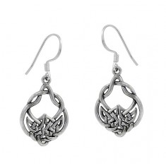 Celtic Knot Dangle Earrings, Sterling Silver