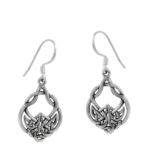 Celtic Knot Dangle Earrings, Sterling Silver