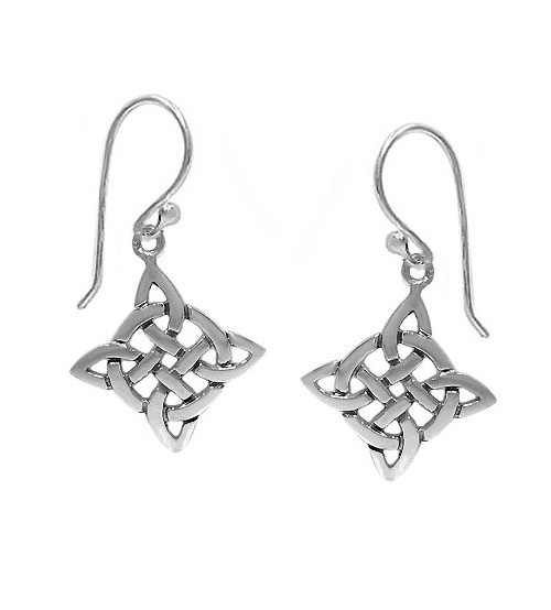 Celtic Knot Dangle Earrings, Sterling Silver