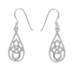 Celtic Knot Dangle Earrings, Sterling Silver