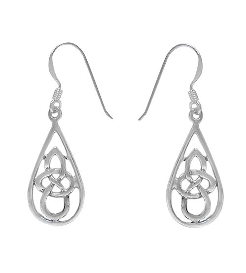 Celtic Knot Dangle Earrings, Sterling Silver