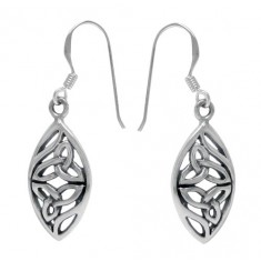 Celtic Knot Dangle Earrings, Sterling Silver