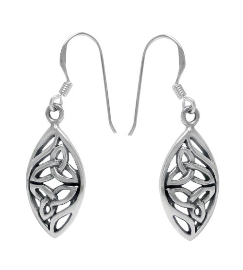 Celtic Knot Dangle Earrings, Sterling Silver