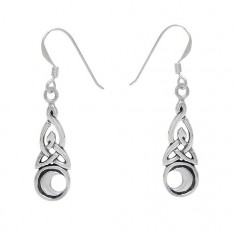 Celtic Knot Dangle Earrings, Sterling Silver