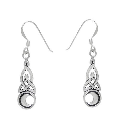 Celtic Knot Dangle Earrings, Sterling Silver