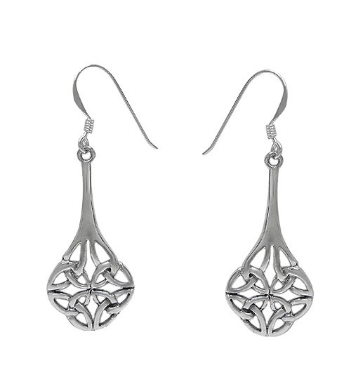 Celtic Knot Dangle Earrings, Sterling Silver