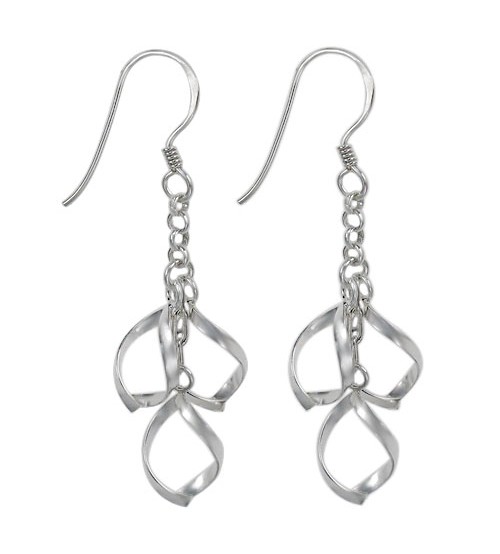 Triple Twisted Loop Dangle Earrings, Sterling Silver