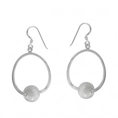 10mm Ball Dangle Earrings, Sterling Silver