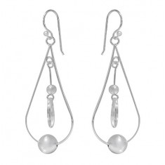 Teardrop Dangle Earrings, Sterling Silver