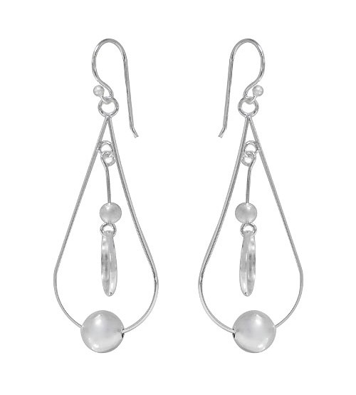 Teardrop Dangle Earrings, Sterling Silver