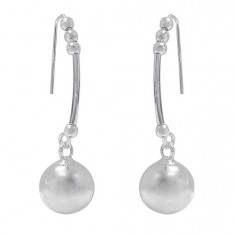 2.5-10mm Ball Bead Dangle Earrings, Sterling Silver