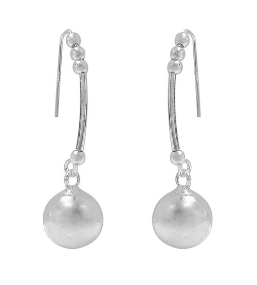 2.5-10mm Ball Bead Dangle Earrings, Sterling Silver