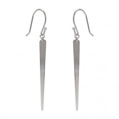 Flat Spike Dangle Earrings, Sterling Silver