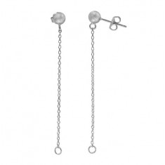 5mm Ball Dangle Stud Earrings, Sterling Silver