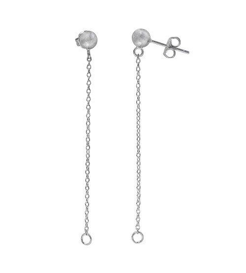 5mm Ball Dangle Stud Earrings, Sterling Silver