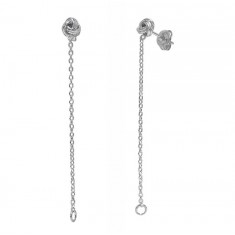 Love Knot Dangle Stud Earrings, Sterling Silver