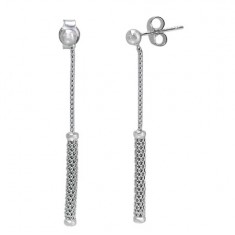 Meshi Bar Dangle Stud Earrings, Sterling Silver