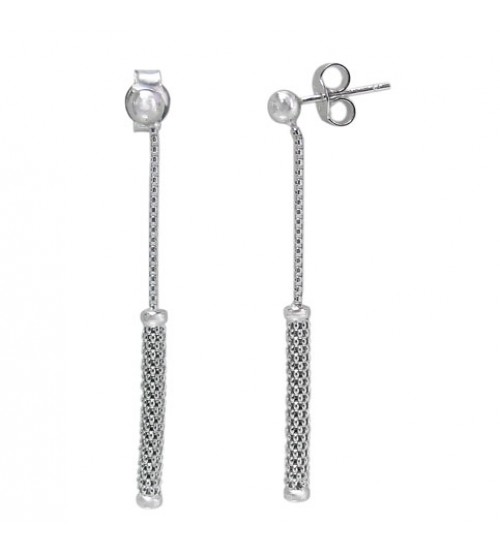 Meshi Bar Dangle Stud Earrings, Sterling Silver